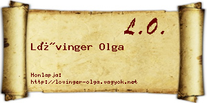 Lővinger Olga névjegykártya