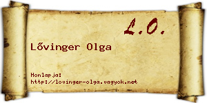 Lővinger Olga névjegykártya